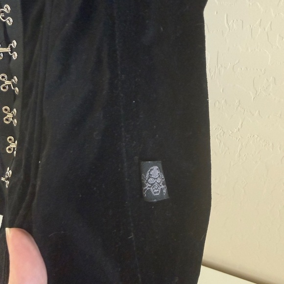 Tripp NYC 90s Y2K Black Lace Collared Corset Top Medium - Picture 5 of 16